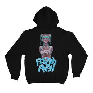 "Feeling Fresh" Basic Hoodie Black/White