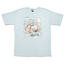 Load image into Gallery viewer, "Isekai" Taper-Fit Heavy Cotton Tee Beige/Mint