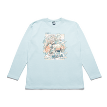 Load image into Gallery viewer, "Isekai" Taper-Fit Heavy Cotton Long Sleeve Tee Mint/Beige