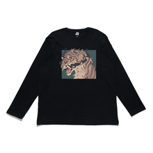Load image into Gallery viewer, "Ghost Cat" Cut and Sew Wide-body Long Sleeved Tee White/Black