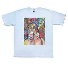 Load image into Gallery viewer, "Stimulated" Taper-Fit Heavy Cotton Tee Mint/Sky Blue