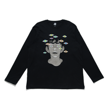 Load image into Gallery viewer, "Ah Ah F*ck" Cut and Sew Wide-body Long Sleeved Tee Black