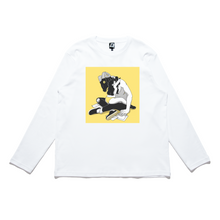 Load image into Gallery viewer, "Don't Hug the Messenger" Cut and Sew Wide-body Long Sleeved Tee White