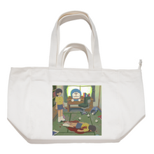 Load image into Gallery viewer, "I Killed Myself In The Past" Tote Carrier Bag Cream/Green