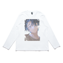 Load image into Gallery viewer, "Summer Solstice" Cut and Sew Wide-body Long Sleeved Tee White/Black
