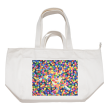 Load image into Gallery viewer, "Ballpit" Tote Carrier Bag Cream/Green