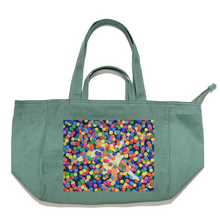 Load image into Gallery viewer, "Ballpit" Tote Carrier Bag Cream/Green