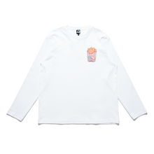 Load image into Gallery viewer, "Fries & Cereal" Cut and Sew Wide-body Long Sleeved Tee White/Black