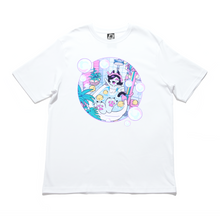 Load image into Gallery viewer, "Bass Time" Cut and Sew Wide-body Tee White/Black