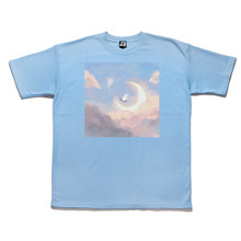 Load image into Gallery viewer, "I’d Reach the Stars Just to See You" Taper-Fit Heavy Cotton Tee Sky Blue/Rose