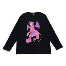 Load image into Gallery viewer, "Demon" Cut and Sew Wide-body Long Sleeved Tee White/Black/Pink