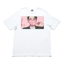 Load image into Gallery viewer, "Mask" Cut and Sew Wide-body Tee White/Black