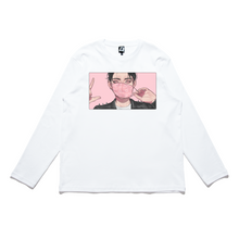 Load image into Gallery viewer, "Mask" Cut and Sew Wide-body Long Sleeved Tee White/Black