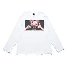 Load image into Gallery viewer, "Mask" Cut and Sew Wide-body Long Sleeved Tee White/Black