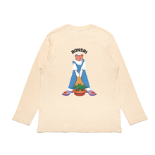 Load image into Gallery viewer, "Bonsai" Cut and Sew Wide-body Long Sleeved Tee Beige