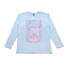 Load image into Gallery viewer, "Roses and Clouds" Taper-Fit Heavy Cotton Long Sleeve Tee Sky Blue/Mint