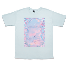 Load image into Gallery viewer, "Roses and Clouds" Taper-Fit Heavy Cotton Tee Sky Blue/Mint