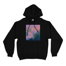 Load image into Gallery viewer, "Cat and Clouds" Basic Hoodie Black/White