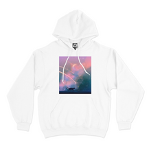 Load image into Gallery viewer, "Cat and Clouds" Basic Hoodie Black/White