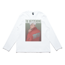 Load image into Gallery viewer, "The Never Ending Trouble" Cut and Sew Wide-body Long Sleeved Tee White/Black