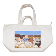Load image into Gallery viewer, "Free Ride" Tote Carrier Bag Cream/Green