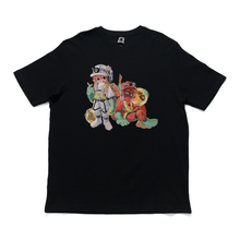 Load image into Gallery viewer, "Salmon run" Cut and Sew Wide-body Tee Black/White