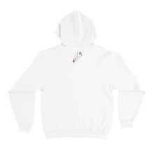 Load image into Gallery viewer, "Listening Party" Basic Hoodie White/Cobalt Blue/Black