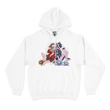 Load image into Gallery viewer, "Listening Party" Basic Hoodie White/Cobalt Blue/Black