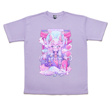Load image into Gallery viewer, "Harajuku Kitsune" Taper-Fit Heavy Cotton Tee Sky Blue/Violet