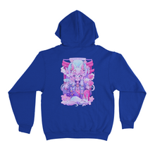 Load image into Gallery viewer, "Harajuku Kitsune" Basic Hoodie Cobalt Blue/Pink