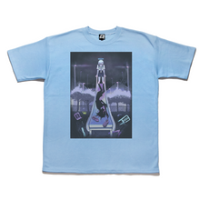 Load image into Gallery viewer, "Slide" Taper-Fit Heavy Cotton Tee Mint/Sky Blue