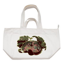 Load image into Gallery viewer, "Plant Based 3" Tote Carrier Bag Cream/Green