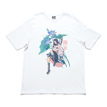 Load image into Gallery viewer, "UMI: The blue Lotus" Cut and Sew Wide-body Tee White/Black