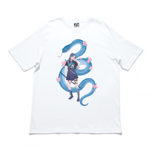 Load image into Gallery viewer, "Blue Viper" Cut and Sew Wide-body Tee White/Black