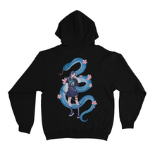 Load image into Gallery viewer, "Blue Viper" Basic Hoodie Black/White
