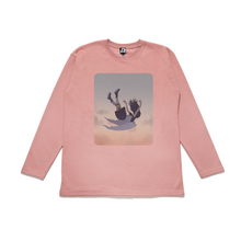 Load image into Gallery viewer, "Falling Dreams" Taper-Fit Heavy Cotton Long Sleeve Tee Mint/Rose