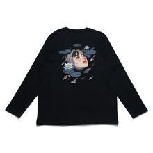Load image into Gallery viewer, "Koi Fish Pond" Cut and Sew Wide-body Long Sleeved Tee Black