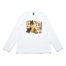 Load image into Gallery viewer, "Citrus Wolf" Cut and Sew Wide-body Long Sleeved Tee White/Black
