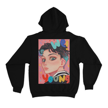 Load image into Gallery viewer, "Bunny Boy & We Young" Basic Hoodie Black/White