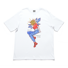 Load image into Gallery viewer, "Do not be afraid" Cut and Sew Wide-body Tee White/Salmon Pink