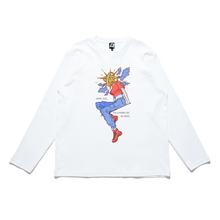 Load image into Gallery viewer, "Do not be afraid" Cut and Sew Wide-body Long Sleeved Tee White/Salmon Pink