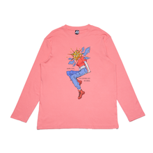 Load image into Gallery viewer, "Do not be afraid" Cut and Sew Wide-body Long Sleeved Tee White/Salmon Pink