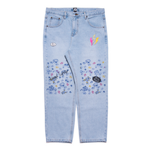 Load image into Gallery viewer, "Tread Lightly Faux Boro" - Tapered Light Denim