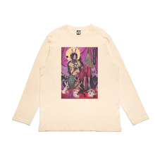 Load image into Gallery viewer, &quot;Usagi Moon&quot; Cut and Sew Wide-body Long Sleeved Tee White/Black/Beige