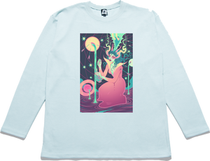 "Vapor Wave" Taper-Fit Heavy Cotton Long Sleeve Tee Mint