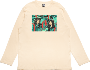 "Lava Land" Cut and Sew Wide-body Long Sleeved Tee White/Beige