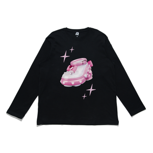 "Pinku" Cut and Sew Wide-body Long Sleeved Tee White/Black