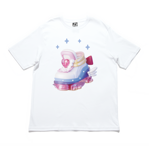 "Moon Cosmic Power" Cut and Sew Wide-body Tee White