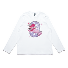 Load image into Gallery viewer, &quot;Broken Heart&quot; Cut and Sew Wide-body Long Sleeved Tee White/Black