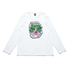 Load image into Gallery viewer, &quot;Medusa Gorgon Cut and Sew Wide-body Long Sleeved Tee White/Black